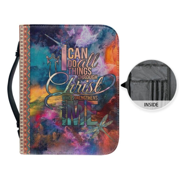 Christianartbag Bible Cover, I Can Do All Things Through Christ Personalized Bible Cover, Personalized Bible Cover, Christmas Gift, CABBBCV01260923. - Christian Art Bag