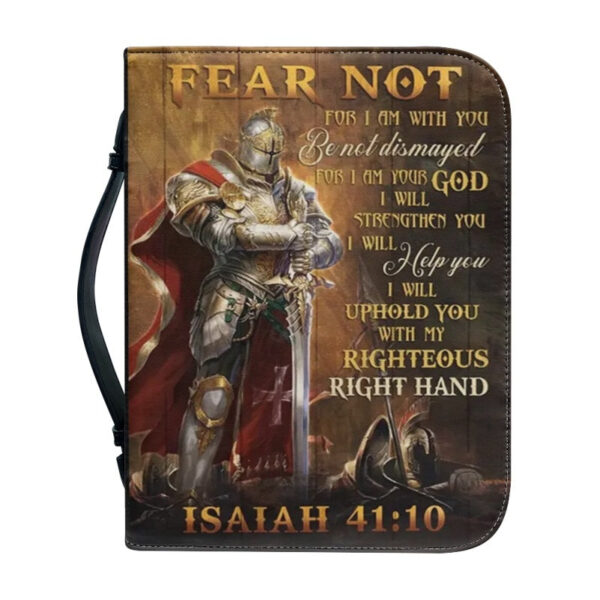 Christianartbag Bible Cover, Fear Not Isaiah 41:10 Personalized Bible Cover Purple, Warrior Bible Cover, Personalized Bible Cover, Christmas Gift, CABBBCV01021023. - Christian Art Bag