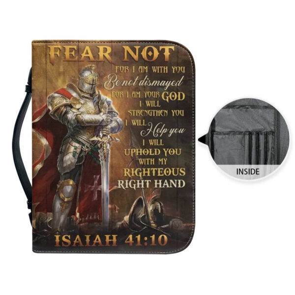 Christianartbag Bible Cover, Fear Not Isaiah 41:10 Personalized Bible Cover Purple, Warrior Bible Cover, Personalized Bible Cover, Christmas Gift, CABBBCV01021023. - Christian Art Bag