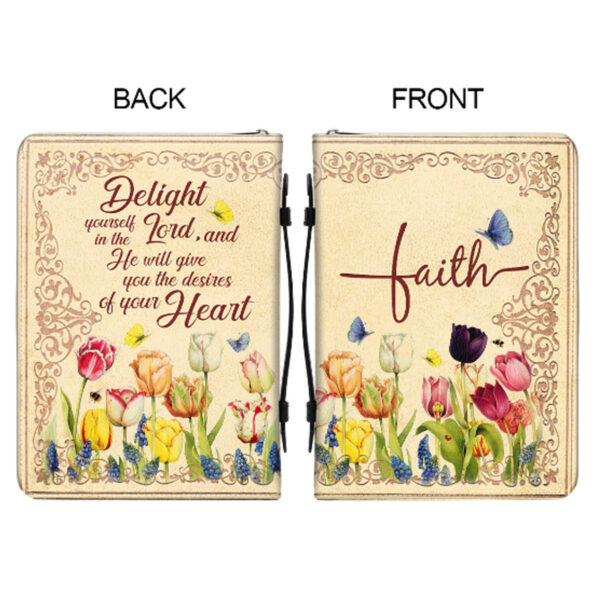 Christianartbag Bible Cover, Delight Yourself In The Lord, Personalized Bible Cover, Gifts For Women, Gifts For Men, Christmas Gift, CABBBCV01020823. - Christian Art Bag