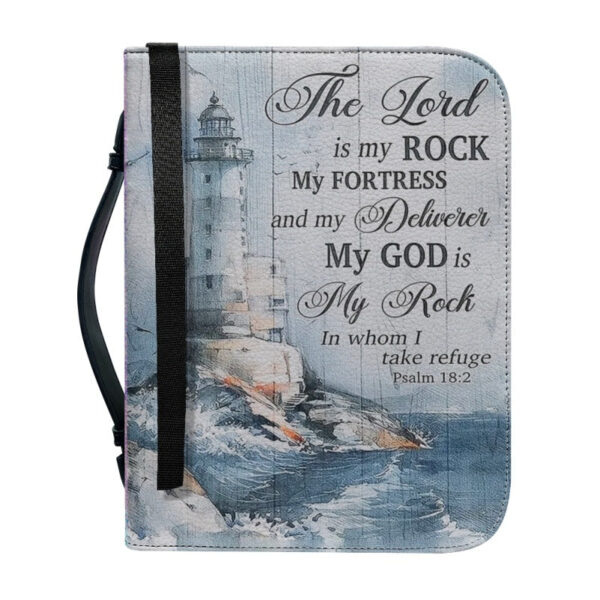 Christianartbag Bible Cover, The Lord Is My Rock Bible Cover, Personalized Bible Cover, Christ Lighthouse Bible Cover, Christian Gifts, CAB02021123. - Christian Art Bag