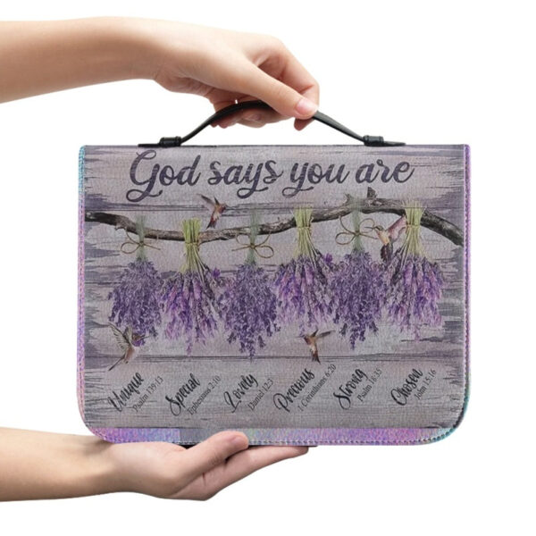 Christianartbag Bible Cover, GOD Says You Are Bible Cover, Personalized Bible Cover, Butterfly Lavender Purple Bible Cover, Christian Gifts, CAB03021123. - Christian Art Bag