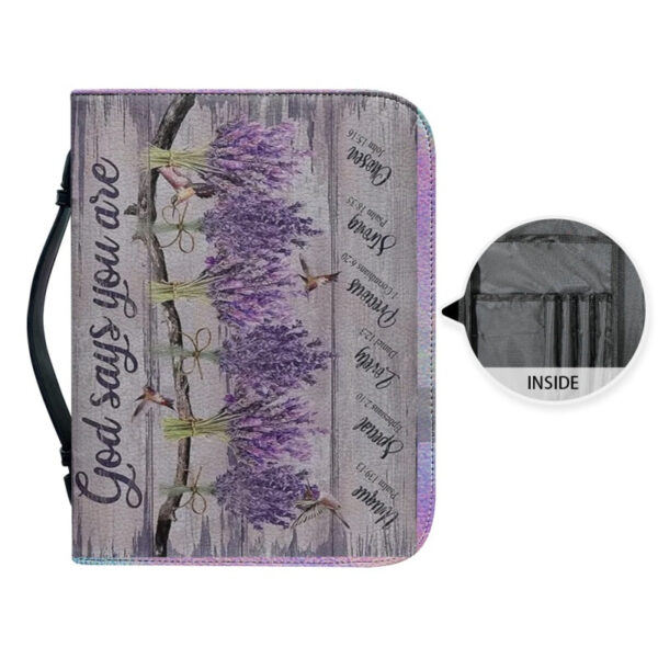 Christianartbag Bible Cover, GOD Says You Are Bible Cover, Personalized Bible Cover, Butterfly Lavender Purple Bible Cover, Christian Gifts, CAB03021123. - Christian Art Bag