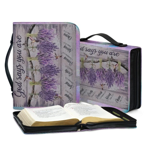 Christianartbag Bible Cover, GOD Says You Are Bible Cover, Personalized Bible Cover, Butterfly Lavender Purple Bible Cover, Christian Gifts, CAB03021123. - Christian Art Bag