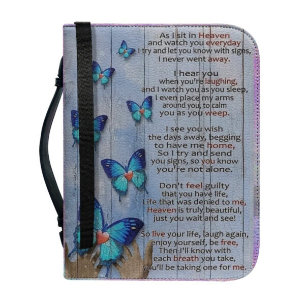 Christianartbag Bible Cover, I Can Do All Things Through Christ Bible Cover, Personalized Bible Cover, Butterfly Blue Bible Cover, Christian Gifts, CAB05021123. - Christian Art Bag