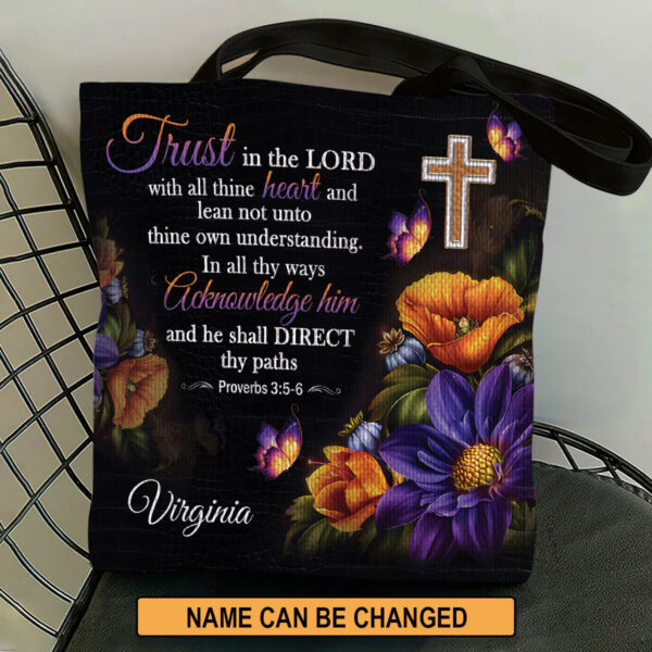 Christianart Designer Handbags, Trust In The Lord Proverbs 3:5-6, Personalized Gifts, Gifts for Women. - Christian Art Bag