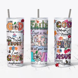 Christianartbag Skinny Tumbler, Faith Lord Love, Skinny Tumbler Christian Bible Verse, Drinkware Christian. - Christian Art Bag