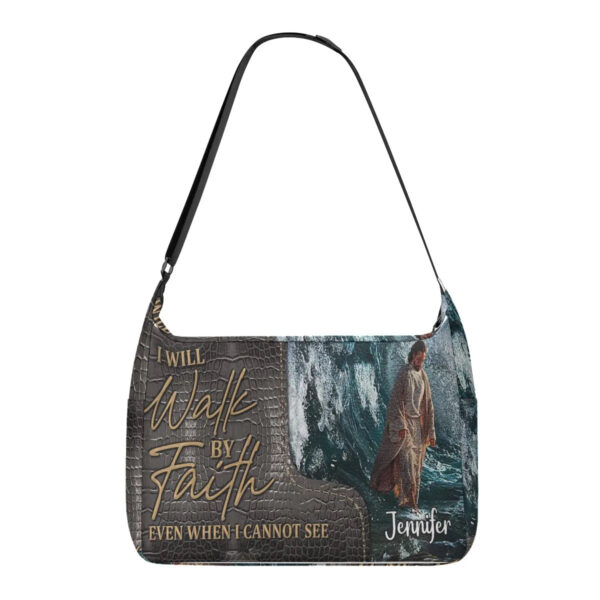 HPSP Checkbook Cover, I Will Walk By Faith Even When I Cannot See, Personalized Zippered, Card Bag. - Christian Art Bag