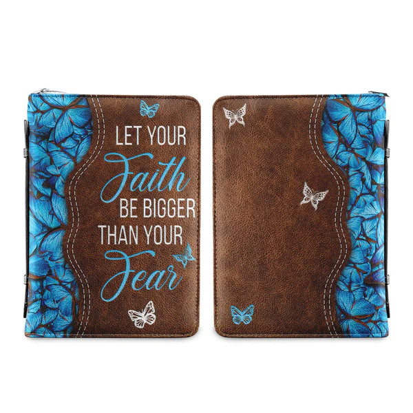 Christianart Bible Cover, Let Your Faith Be Bigger Than You Fear, Personalized Gifts for Pastor, Gifts For Women, Gifts For Men. - Christian Art Bag