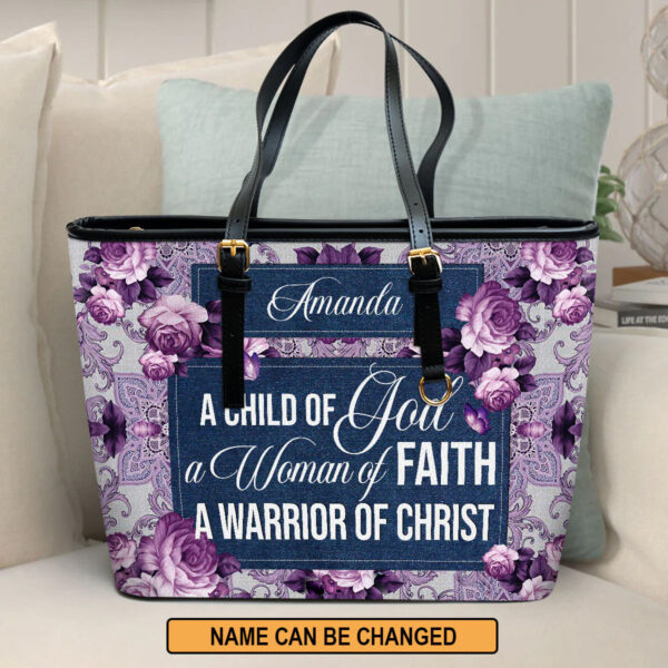 Christianart Designer Handbags, A Child Of God A Woman Of Faith, Personalized Gifts, Gifts for Women, Christmas Gift. - Christian Art Bag