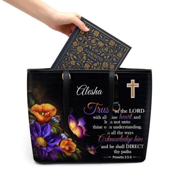 Christianart Designer Handbags, Trust In The Lord Proverbs 3:5-6, Personalized Gifts, Gifts for Women. - Christian Art Bag