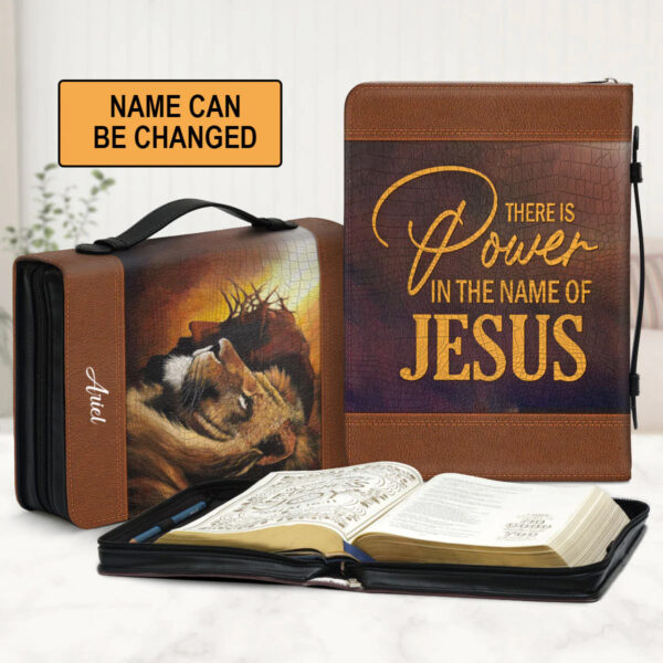 Christianart Bible Cover, There Is Power In The Name Of Jesus, Personalized Gifts for Pastor, Gifts For Women, Gifts For Men. - Christian Art Bag