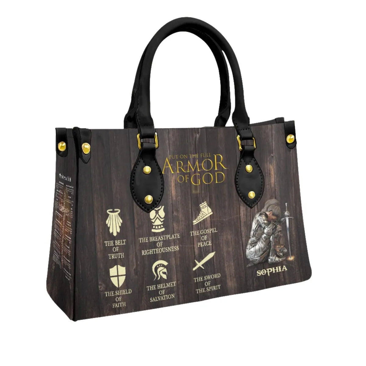 Christianartbag Handbags, Put On The Full Armor Of God Leather Bags, Personalized Bags, Gifts for Women, Christmas Gift, CABLTB01240823. - Christian Art Bag