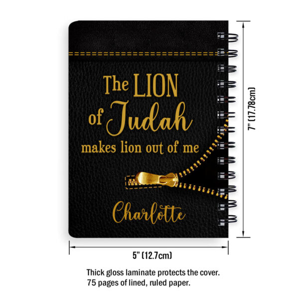 Christianart Spiral Journal, The Lion Of Judah, Personalized Spiral Journal, Jesus Spiral Journal. - Christian Art Bag