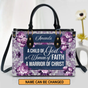 Christianart Designer Handbags, A Child Of God A Woman Of Faith, Personalized Gifts, Gifts for Women, Christmas Gift. - Christian Art Bag