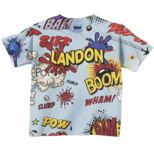 Personalized Boom Pow Comic Shirt, Boys Personalized Superhero Birthday Top, Childrens Clothing - Christian Art Bag