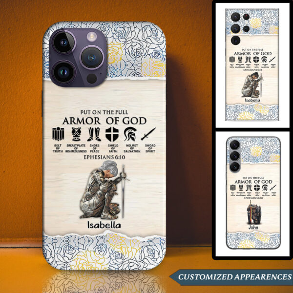 Christianartbag Phone Case, Put On The Full Armor Of God Personalized Phone Case, Personalized Phone Case, Christian Phone Case,  Jesus Phone Case,  Bible Verse Phone Case. - Christian Art Bag