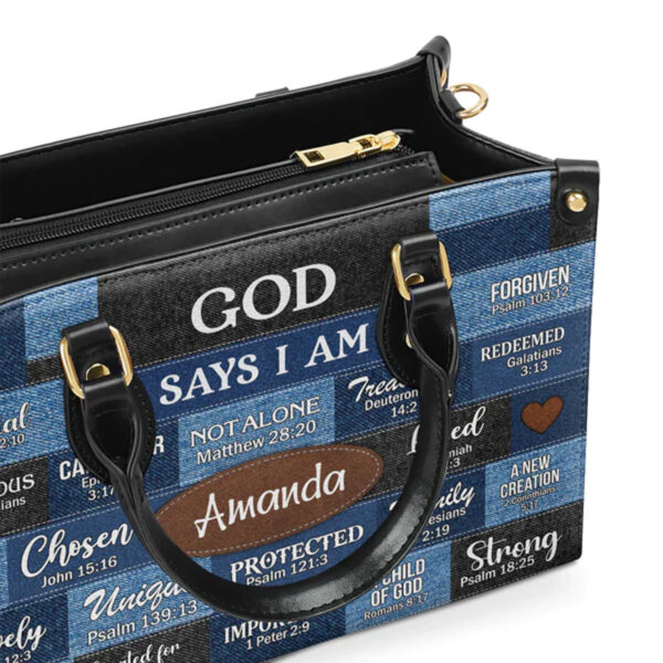 Christianartbag Handbags, God Says I Am Strong Leather Bags, Personalized Bags, Gifts for Women, Christmas Gift, CABLTB01300723. - Christian Art Bag