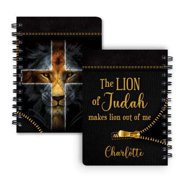 Christianart Spiral Journal, The Lion Of Judah, Personalized Spiral Journal, Jesus Spiral Journal. - Christian Art Bag