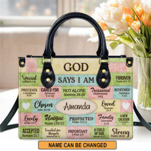 Christianartbag Handbags, God Says I Am Leather Bags, Personalized Bags, Gifts for Women, Christmas Gift, CABLTB02300723. - Christian Art Bag