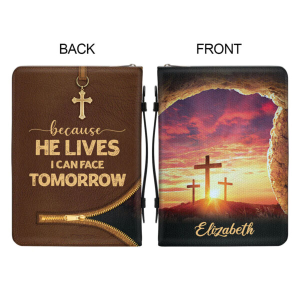 Christianart Bible Cover, Because He Lives, I Can Face Tomorrow, Personalized Gifts for Pastor, Gifts For Women, Gifts For Men. - Christian Art Bag