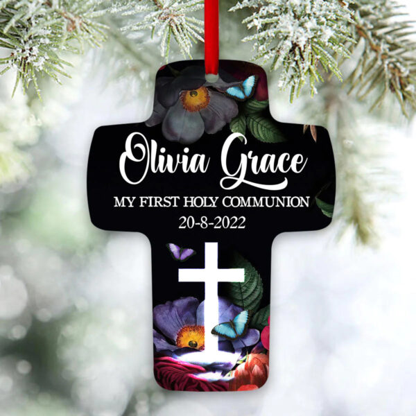 Christianartbag Ornament, May The Grace Of God Shine Upon You, Flower And Butterfly, Christmas Ornament, Christmas Gift, Personalized Ornament. - Christian Art Bag