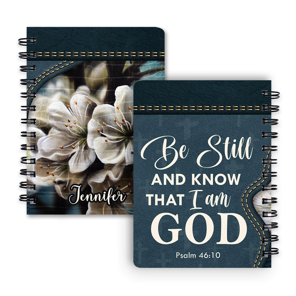 Christianart Spiral Journal, Be Still And Know That I Am GOD Psalm 46:10, Personalized Spiral Journal, Jesus Spiral Journal. - Christian Art Bag