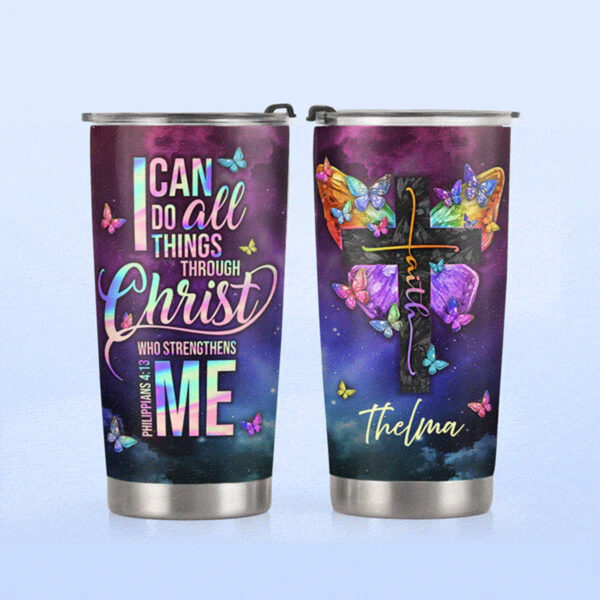 Christianartbag Drinkware, I Can Do All Things Through Christ Philippians 4:13, Personalized Mug, Stainless Steel Tumbler, Christmas Gift, CABTB01270723. - Christian Art Bag