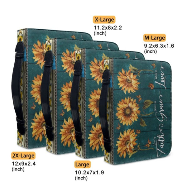 Christianartbag Bible Cover, Faith Grace Love Bible Cover, Personalized Bible Cover, Sunflower Bible Cover, Christian Gifts, CAB01041123. - Christian Art Bag