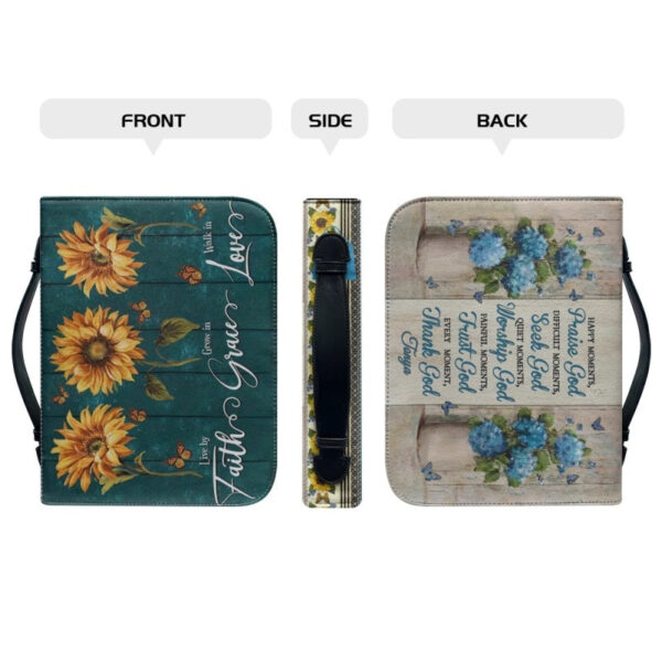 Christianartbag Bible Cover, Faith Grace Love Bible Cover, Personalized Bible Cover, Sunflower Bible Cover, Christian Gifts, CAB01041123. - Christian Art Bag