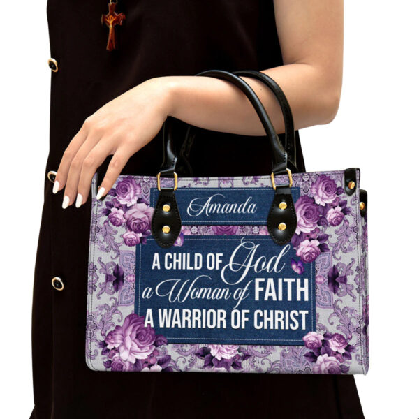 Christianart Designer Handbags, A Child Of God A Woman Of Faith, Personalized Gifts, Gifts for Women, Christmas Gift. - Christian Art Bag