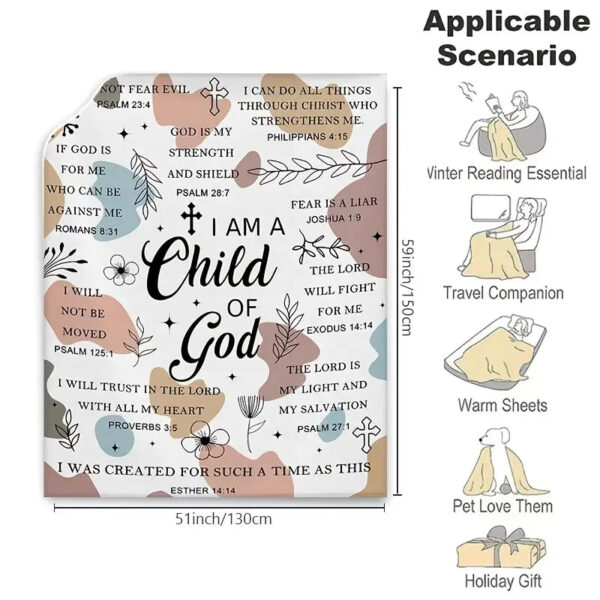 Christianartbag Blanket, I Am God's Child Blanket, Religious Gift, Christian Blanket, Bible Verse Blanket, Personalized Blanket, Christmas Gift, CAB01240923. - Christian Art Bag