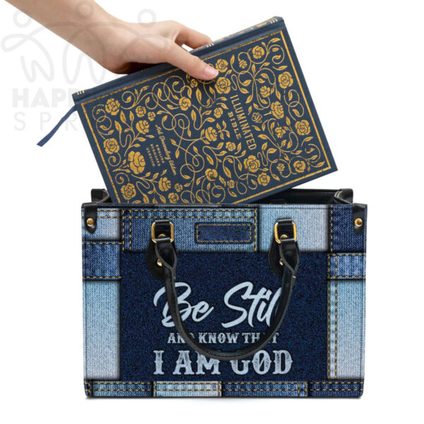 Christianart Handbag, Personalized Hand Bag, Be Still And Know That I Am God, Personalized Gifts, Gifts for Women. - Christian Art Bag