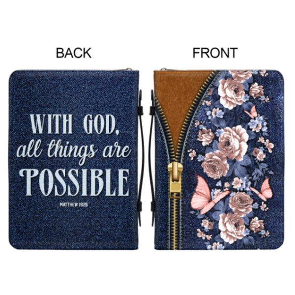 Christianartbag Bible Cover, With God All Things Are Possible, Personalized Bible Cover, Gifts For Women, Christmas Gift, CABBBCV03030823. - Christian Art Bag