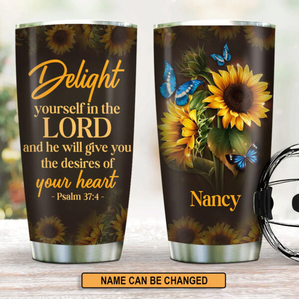 Christianartbag Drinkware, Delight Yourself In The Lord, Personalized Mug, Tumbler, Personalized Gift. - Christian Art Bag