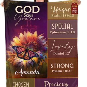 Christianart Blanket, God Says You Are, Christian Blanket, Bible Verse Blanket, Personalized Blanket, Christmas Gift. - Christian Art Bag