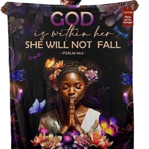 Christianart Blanket, God Is Within Her She Will Not Fall, Christian Blanket, Bible Verse Blanket, Christmas Gift. - Christian Art Bag