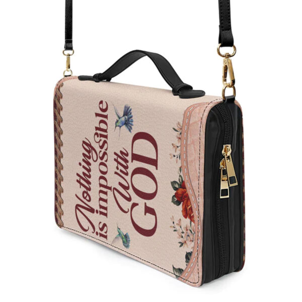 Christianartbag Bible Cover, Nothing Is Impossible With God Bible Cover, Personalized Bible Cover, Gifts For Women, Christmas Gift, CABBBCV01090823. - Christian Art Bag