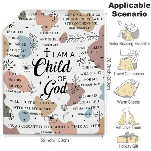 Christianartbag Blanket, I Am God's Child Blanket, Religious Gift, Christian Blanket, Bible Verse Blanket, Personalized Blanket, Christmas Gift, CAB01240923. - Christian Art Bag