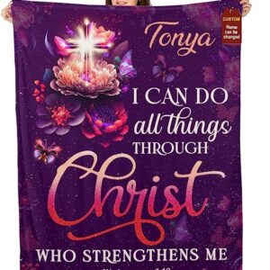 Christianart Blanket, I Can Do All Things Through Christ, Christian Blanket, Bible Verse Blanket, Christmas Gift. - Christian Art Bag