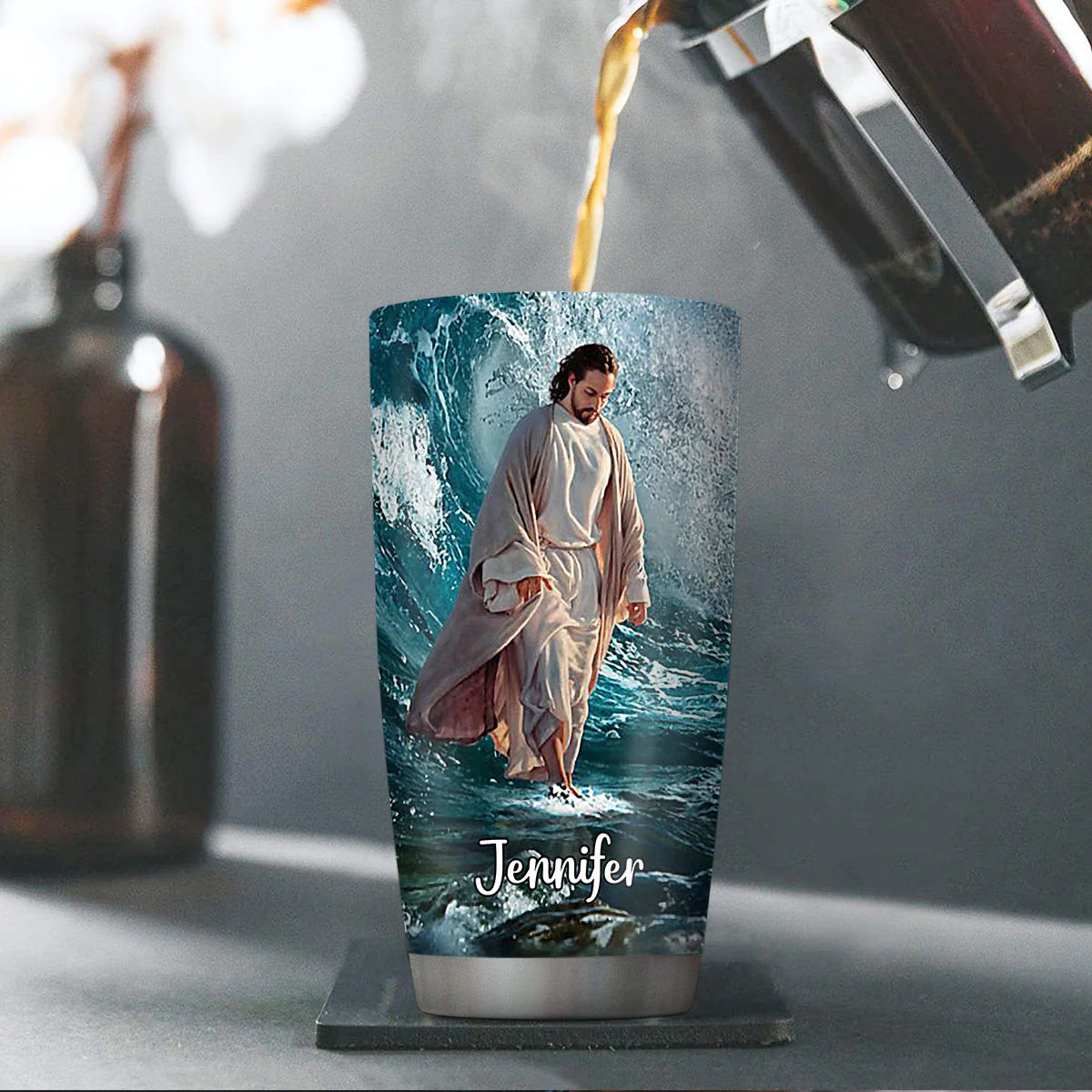 Christianartbag Drinkware, I Will Walk By Faith, Personalized Mug, Tumbler, Christmas Gift. - Christian Art Bag