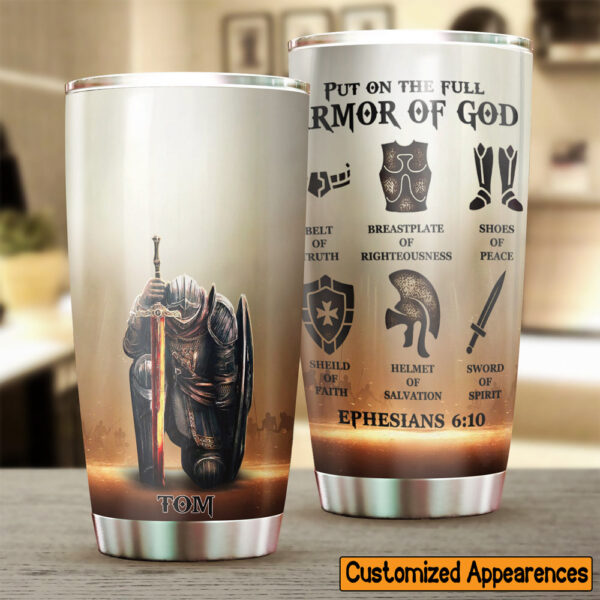 Christianartbag Drinkware, Put On The Full Armor Of God, Personalized Mug, Tumbler, Christmas Gift, CABMUG01130823. - Christian Art Bag