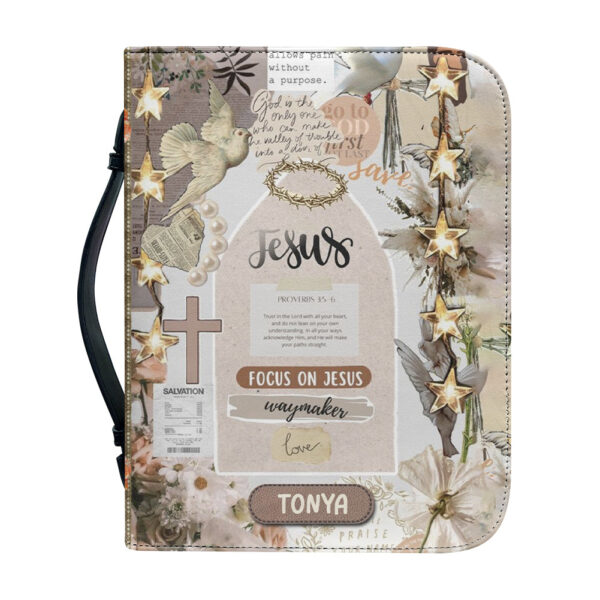 Christianartbag Bible Cover, Focus On Jesus Waymaker Bible Cover, Personalized Bible Cover, Christian Gifts, CAB01231023. - Christian Art Bag