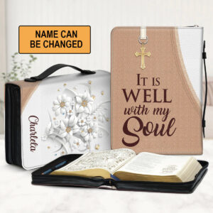 Christianart Bible Cover, It Is Well With My Soul, Personalized Gifts for Pastor. Gifts For Women. - Christian Art Bag