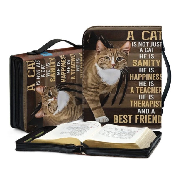 Christianartbag Bible Cover, Be Still and Know That I Am God Psalm 46:10 Bible Cover, Personalized Bible Cover, Cat Bible Cover, Christian Gifts, CAB06251023. - Christian Art Bag