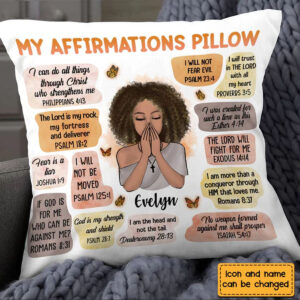 Christianartbag Pillow, Christian Affirmations Pillow, Personalized Throw Pillow, Christian Gift, Christian Pillow, Christmas Gift. - Christian Art Bag