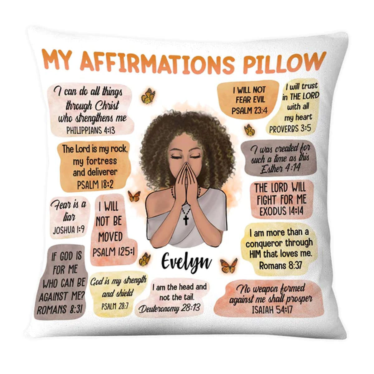 Christianartbag Pillow, Christian Affirmations Pillow, Personalized Throw Pillow, Christian Gift, Christian Pillow, Christmas Gift. - Christian Art Bag