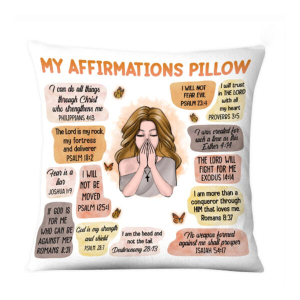 Christianartbag Pillow, Christian Affirmations Pillow, Personalized Throw Pillow, Christian Gift, Christian Pillow, Christmas Gift. - Christian Art Bag