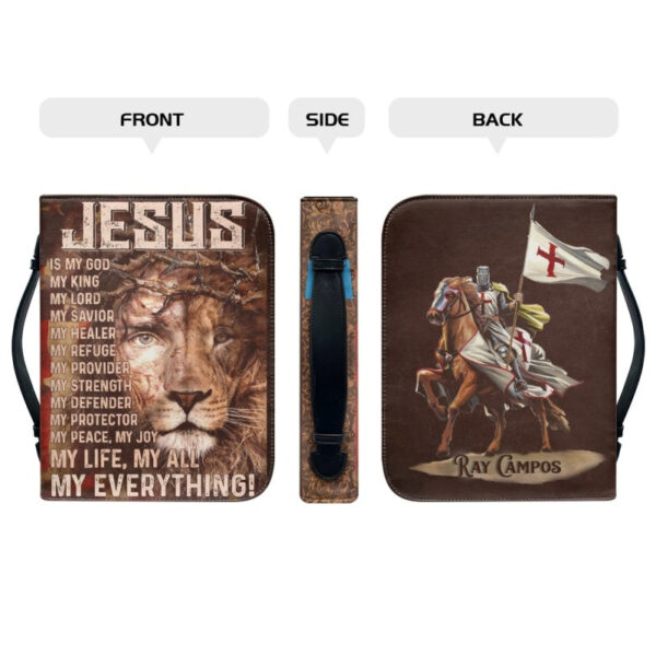 Christianartbag Bible Cover, Jesus My Life My All My Everything Bible Cover, Personalized Bible Cover, Christ Cross Lion Bible Cover, Christian Gifts, CAB06281023. - Christian Art Bag