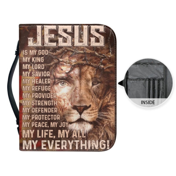 Christianartbag Bible Cover, Jesus My Life My All My Everything Bible Cover, Personalized Bible Cover, Christ Cross Lion Bible Cover, Christian Gifts, CAB06281023. - Christian Art Bag